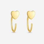 Heart Half Hoops Guldbelagt 925 sølv 8,5 mm - BY CARA