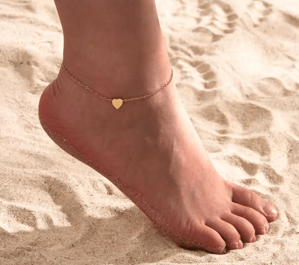 Heartbeat Ankelkæde 18K Guldbelagt - BY CARA