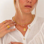 Herringbone Halskæde 18K Guldbelagt 3 mm - BY CARA