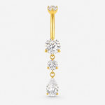 Isadora Drop Navlepiercing guldfarvet - BY CARA