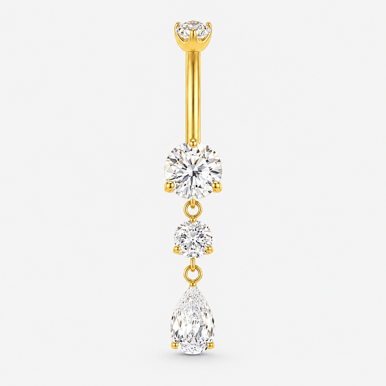 Isadora Drop Navlepiercing guldfarvet - BY CARA