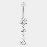 Isadora Drop Navlepiercing sølvfarvet - BY CARA