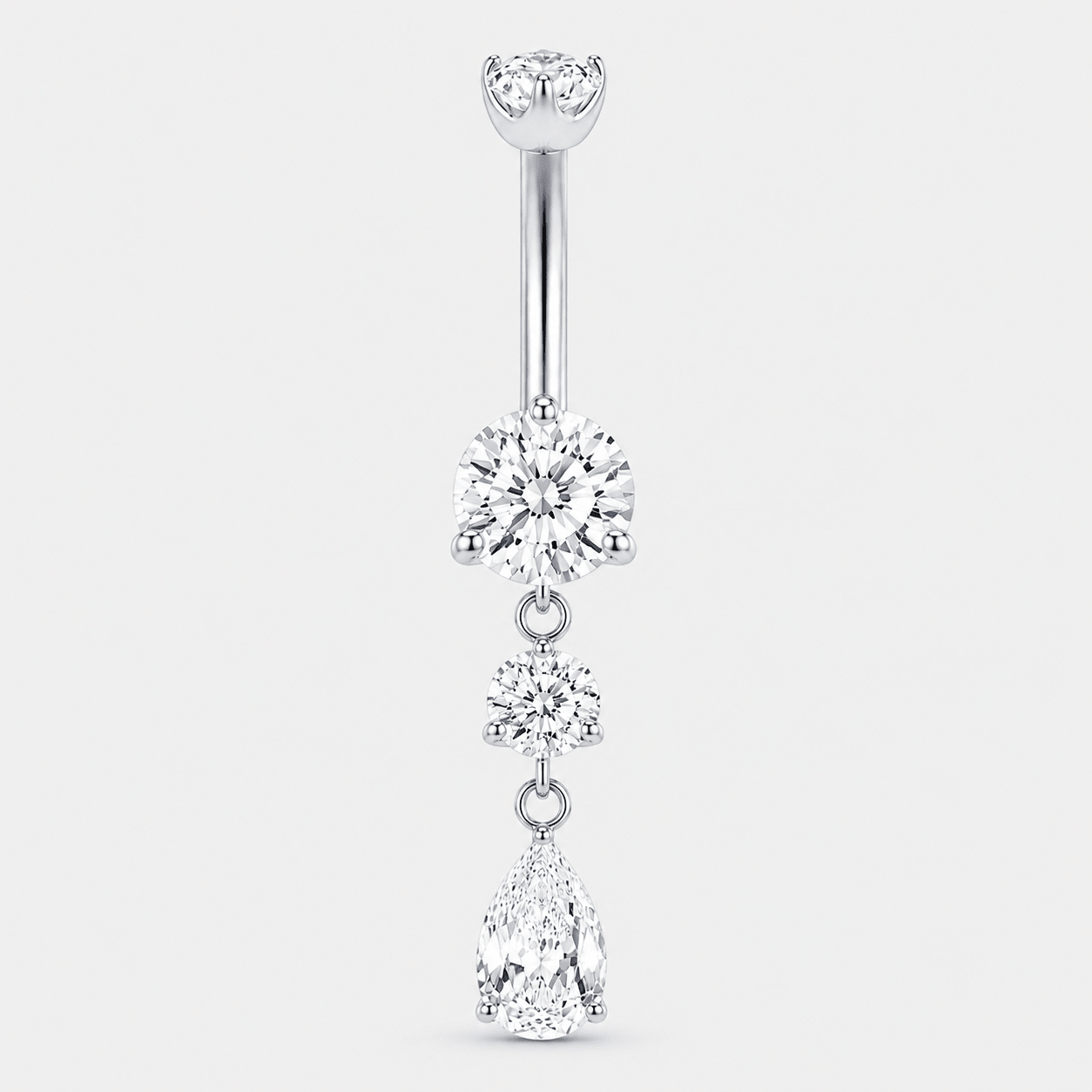Isadora Drop Navlepiercing sølvfarvet - BY CARA