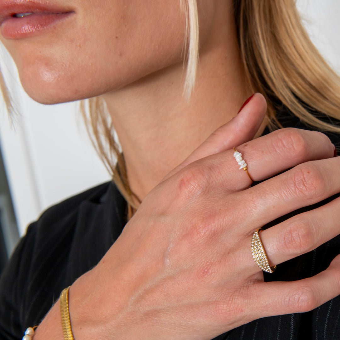 Isola Pearl Ring 18K Guldbelagt - BY CARA