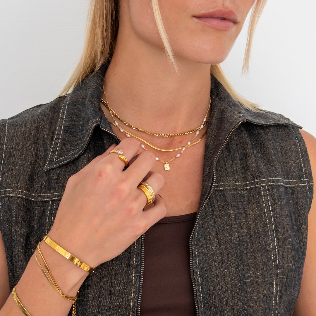 Isolana Pearl Halskæde 18K Guldbelagt - BY CARA