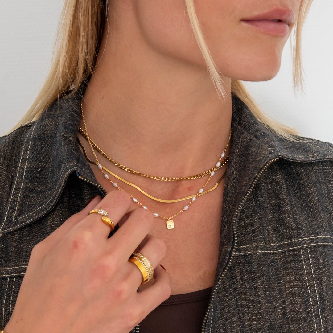 Isolana Pearl Halskæde 18K Guldbelagt - BY CARA