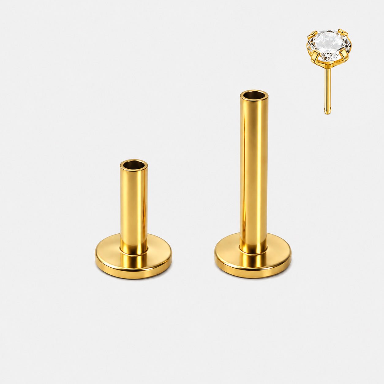 Labret Stav Push-In Titanium guldfarvet - BY CARA
