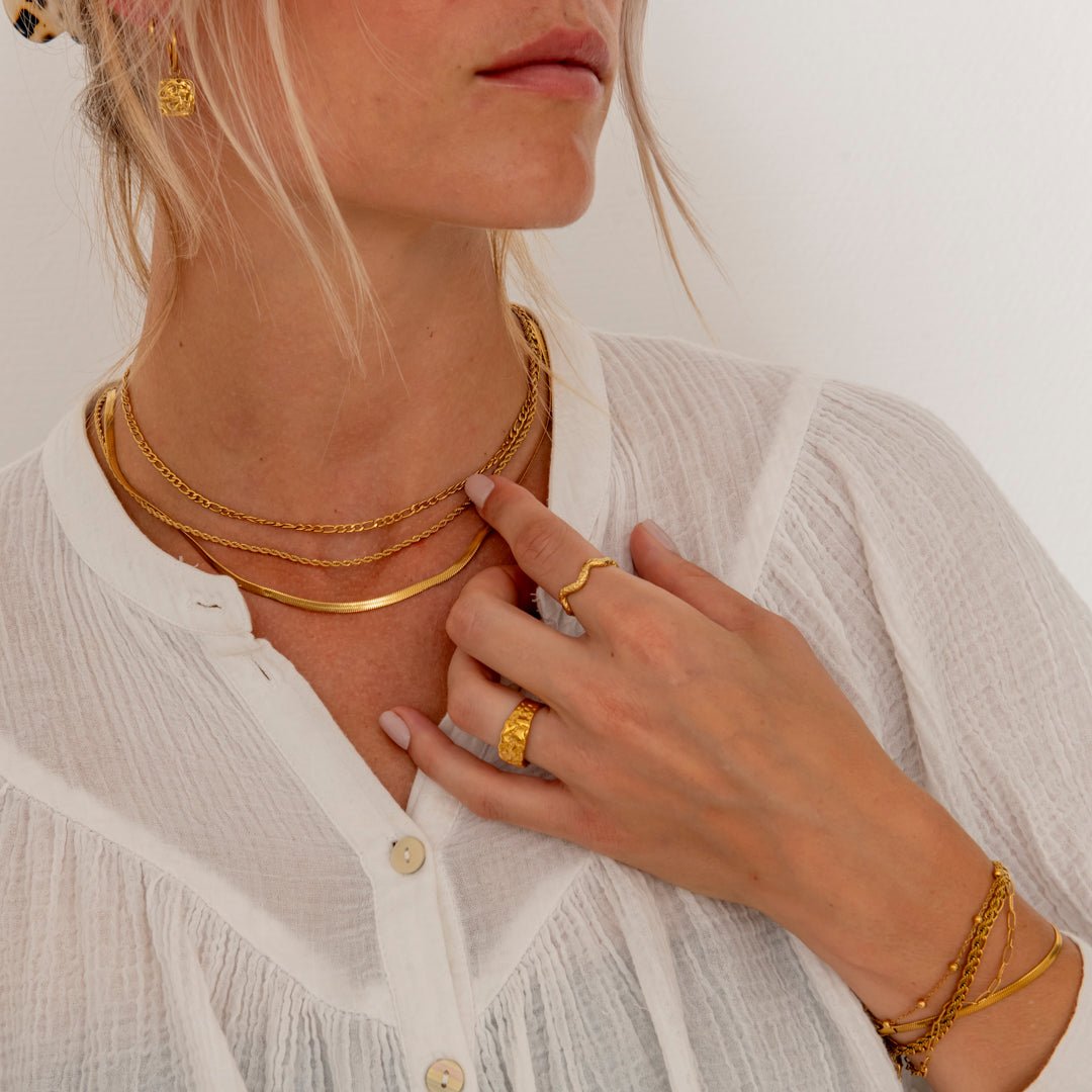 Layer Luxe Halskæde 18K Guldbelagt 3 - i - 1 - BY CARA