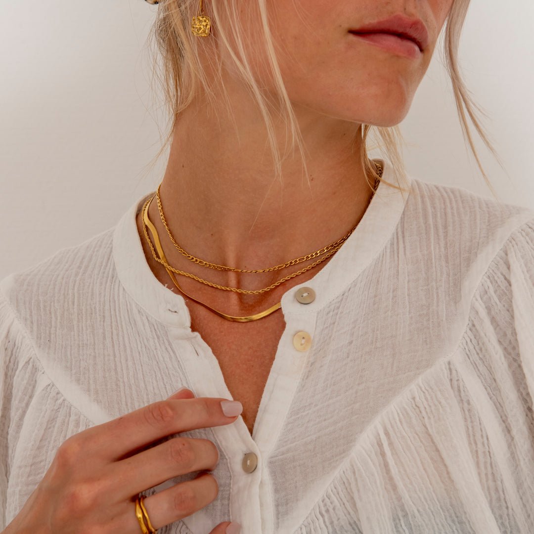 Layer Luxe Halskæde 18K Guldbelagt 3 - i - 1 - BY CARA