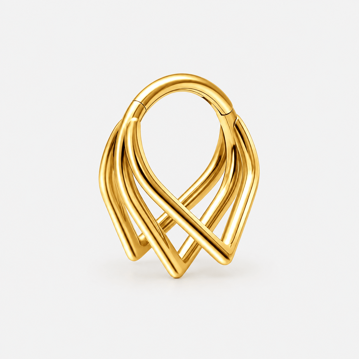 Layered Crossover Clicker Ring guldfarvet 8 mm - BY CARA
