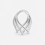 Layered Crossover Clicker Ring silver-coloured 8 mm