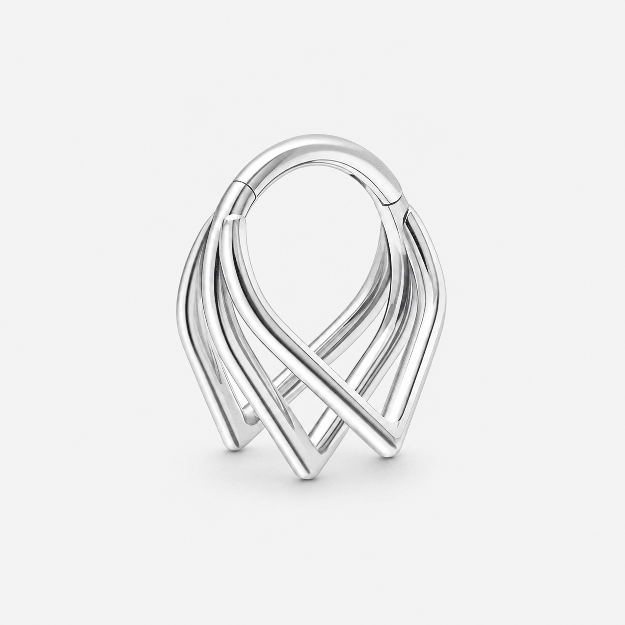 Layered Crossover Clicker Ring sølvfarvet 8 mm - BY CARA