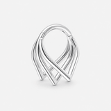 Layered Crossover Clicker-Ring silberfarben 8 mm