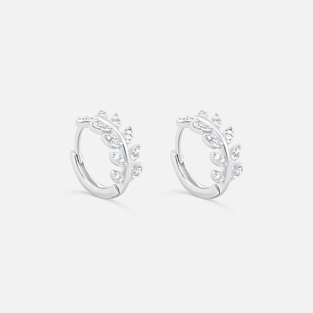 Leaf Hoops 925 Sølv Helix 8 mm - BY CARA