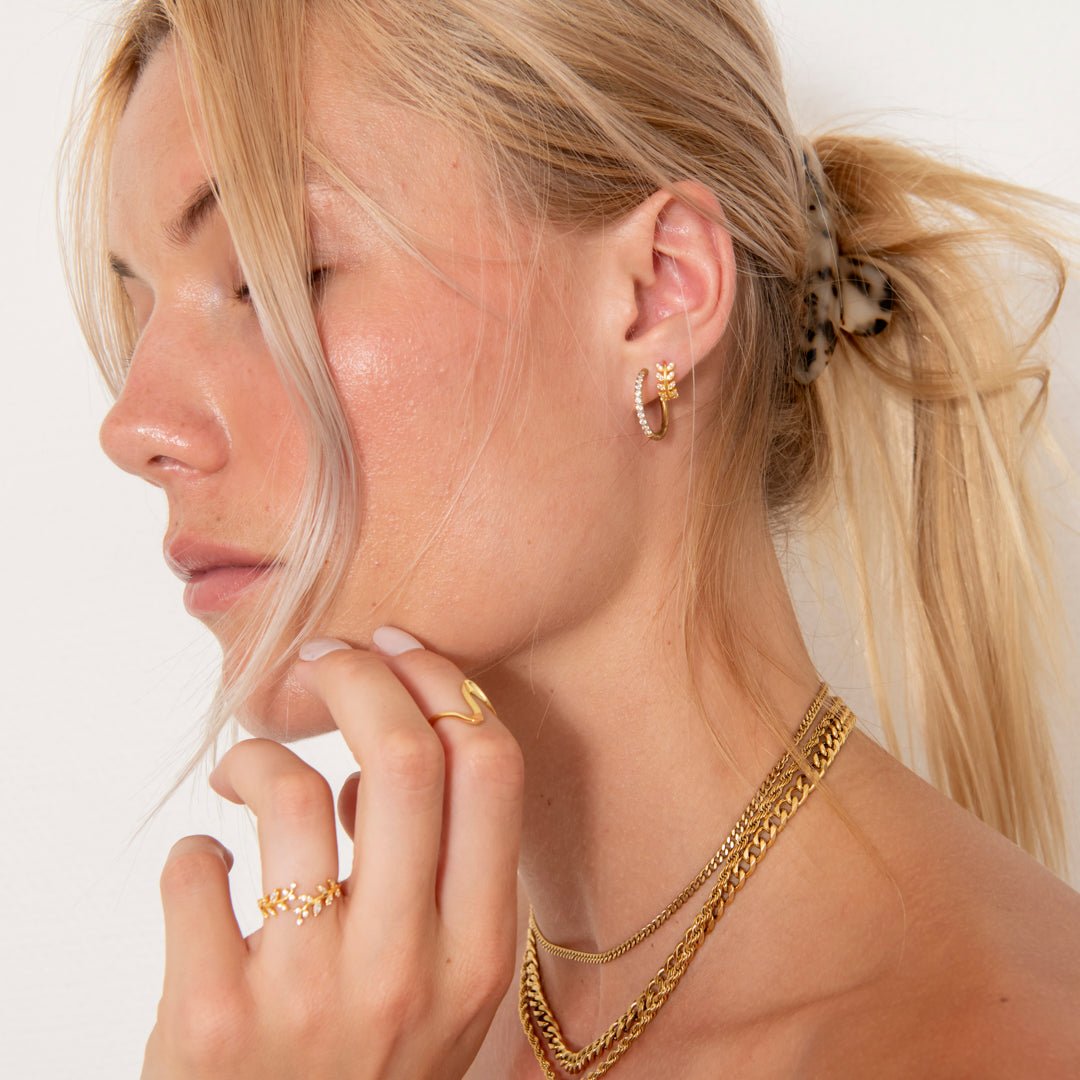 Leaf Ring 18K Guldbelagt - BY CARA