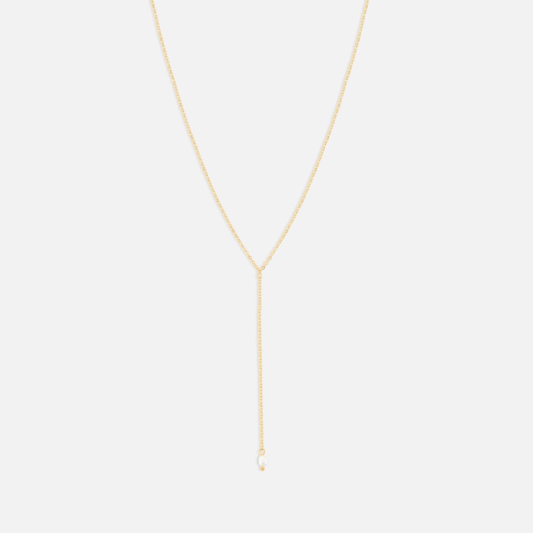 Leana Pearl Halskæde 18K Guldbelagt - BY CARA