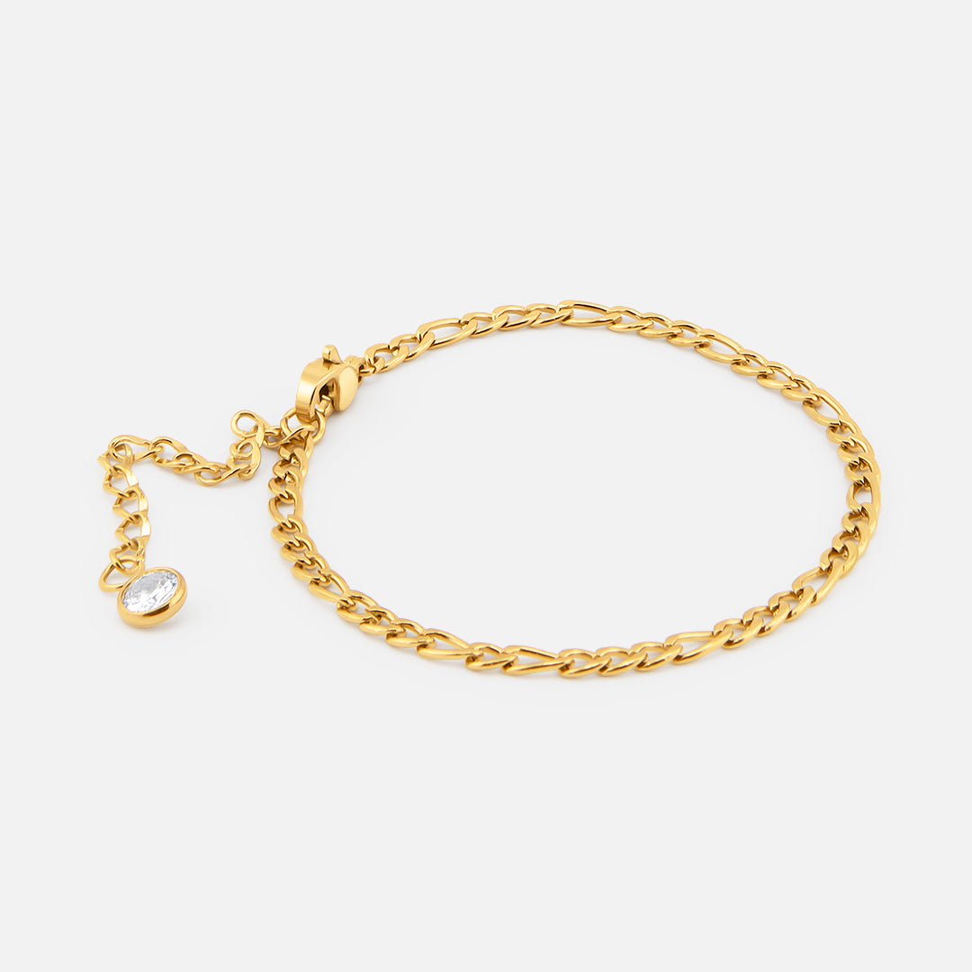 Lela Classic Figaro Armbånd 18K Guldbelagt 3 mm - BY CARA