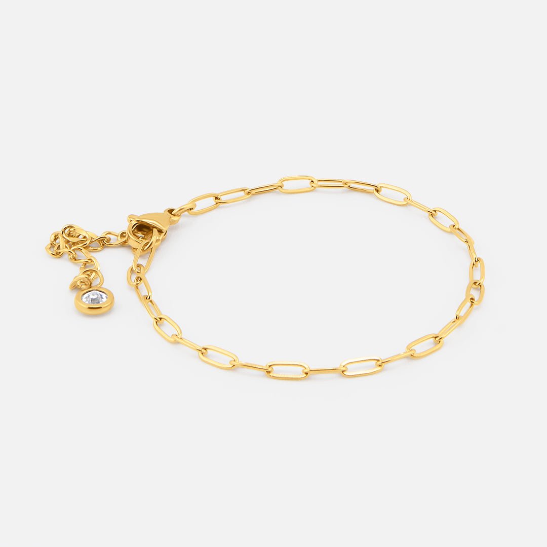 Lela Petite Chain Armbånd 18K Guldbelagt 3 mm - BY CARA