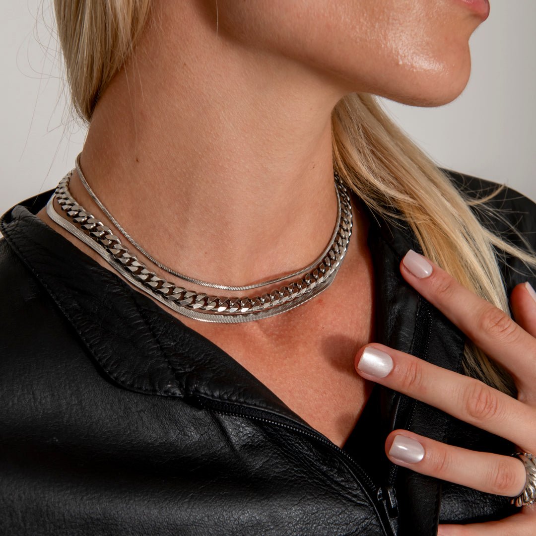 Lima Snake Bone Halskæde Sølvfarvet 2 mm - BY CARA