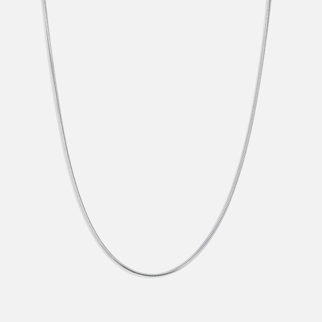 Lima Snake Bone Halskæde Sølvfarvet 2 mm - BY CARA