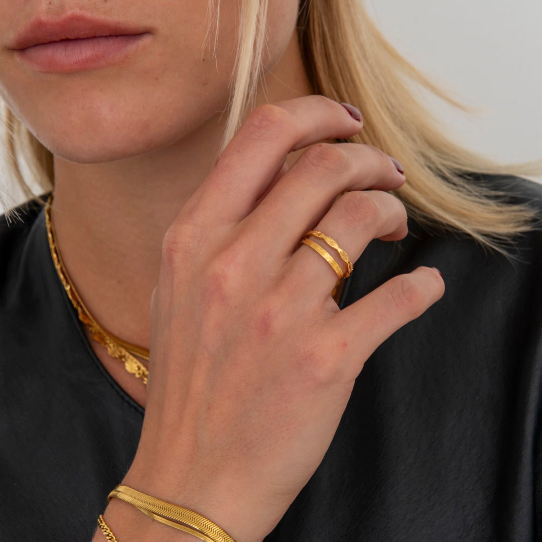 Liva Sun Ring 18K Guldbelagt 2,5 mm - BY CARA