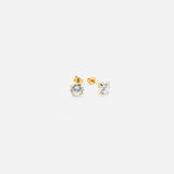 Livia Crystal Studs 3 mm 18K Guldbelagt