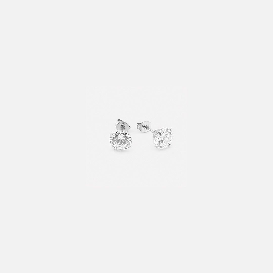 Livia Crystal Studs 3 mm Sølvfarvet - BY CARA