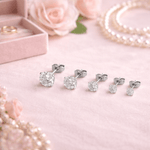 Livia Crystal Studs 3 mm Sølvfarvet - BY CARA