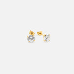 Livia Crystal Studs 4 mm 18K Guldbelagt - BY CARA