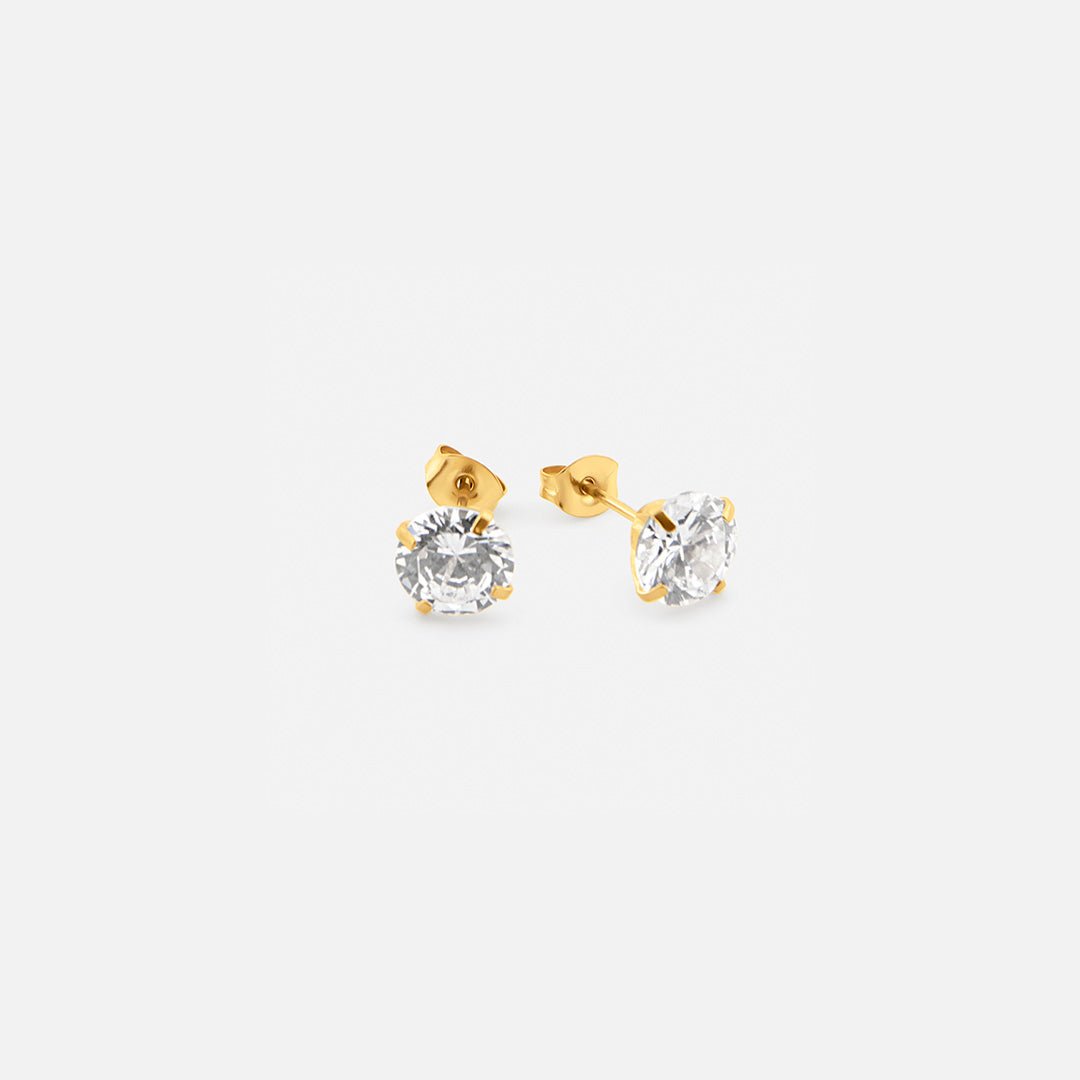 Livia Crystal Studs 4 mm 18K Guldbelagt - BY CARA