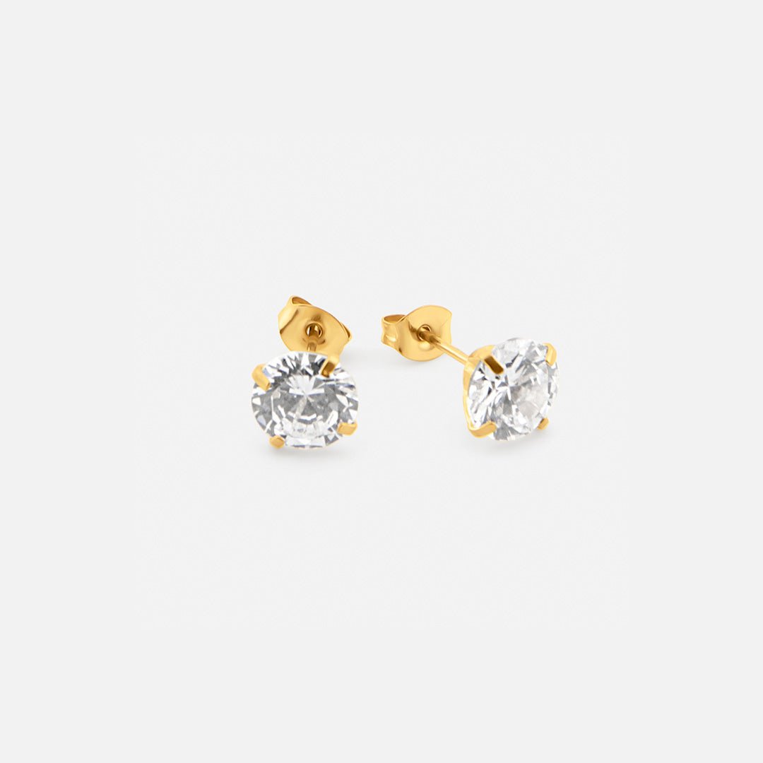 Livia Crystal Studs 5 mm 18K Guldbelagt - BY CARA