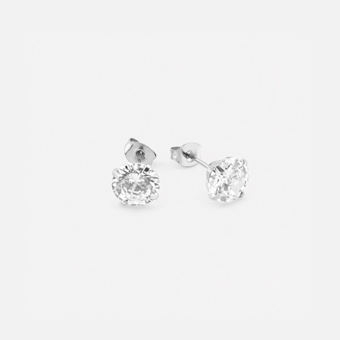 Livia Crystal Studs 5 mm Sølvfarvet - BY CARA