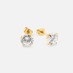 Livia Crystal Studs 6 mm 18K Guldbelagt - BY CARA