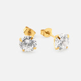 Livia Crystal Studs 8 mm 18K Guldbelagt