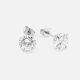 Livia Crystal stiftörhängen 8 mm silverfärgade