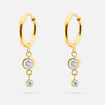 Livia Drop Hoops 18K Guldbelagt - BY CARA