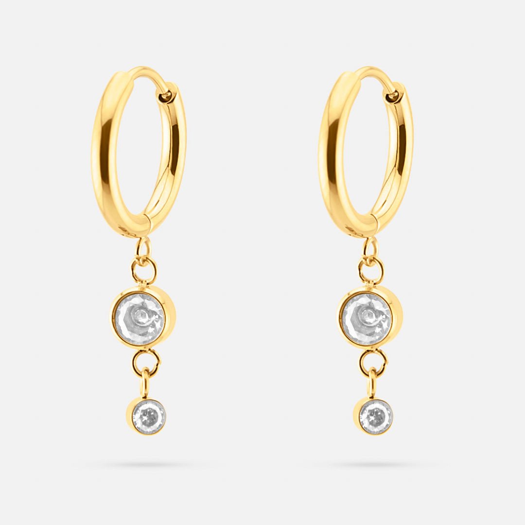 Livia Drop Hoops 18K Guldbelagt - BY CARA