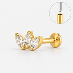 Lumi Lotus Push-in Labret guldfarvet - BY CARA