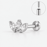 Lumi Lotus Push-in Labret silverfärgad - BY CARA
