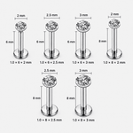 Lumi Solitaire Labret 3 mm silberfarben - BY CARA