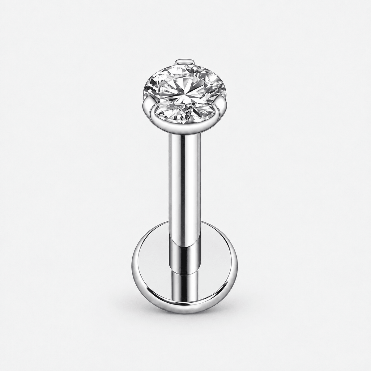 Lumi Solitaire Labret 3 mm sølvfarvet - BY CARA