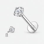 Lumiere Crystal Labret 3 mm sølvfarvet - BY CARA