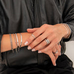 Luna Glow Bangle Sølvfarvet 4 mm - BY CARA