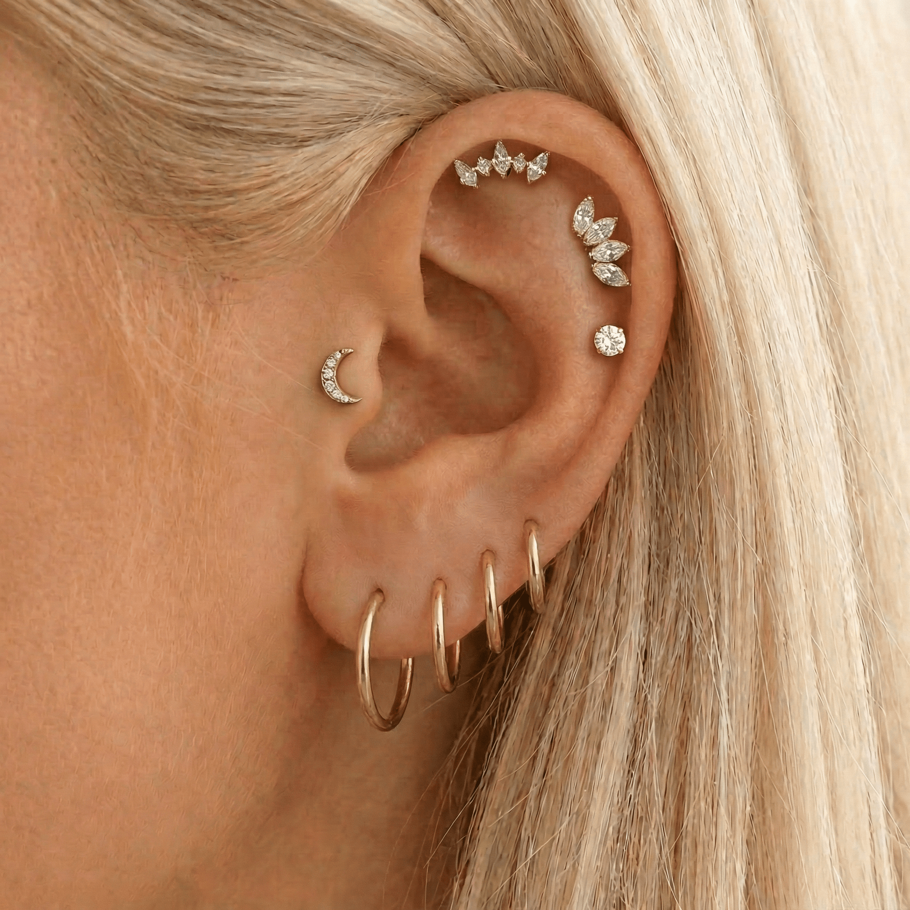 Luna Sparkle Labret guldfarvet - BY CARA