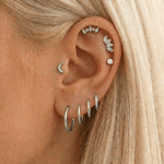 Luna Sparkle Labret sølvfarvet - BY CARA