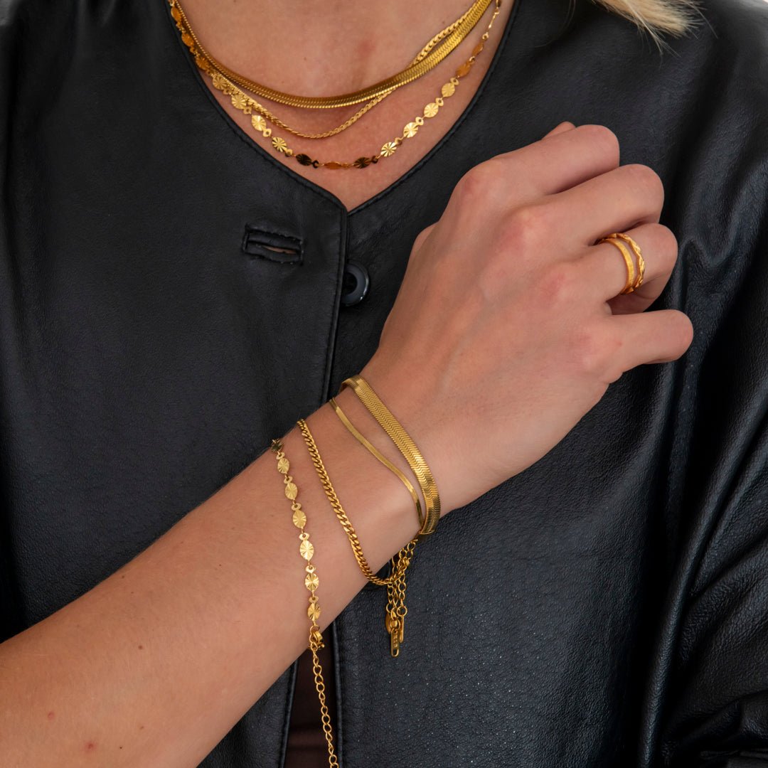 Luna Sun Armbånd 18K Guldbelagt - BY CARA