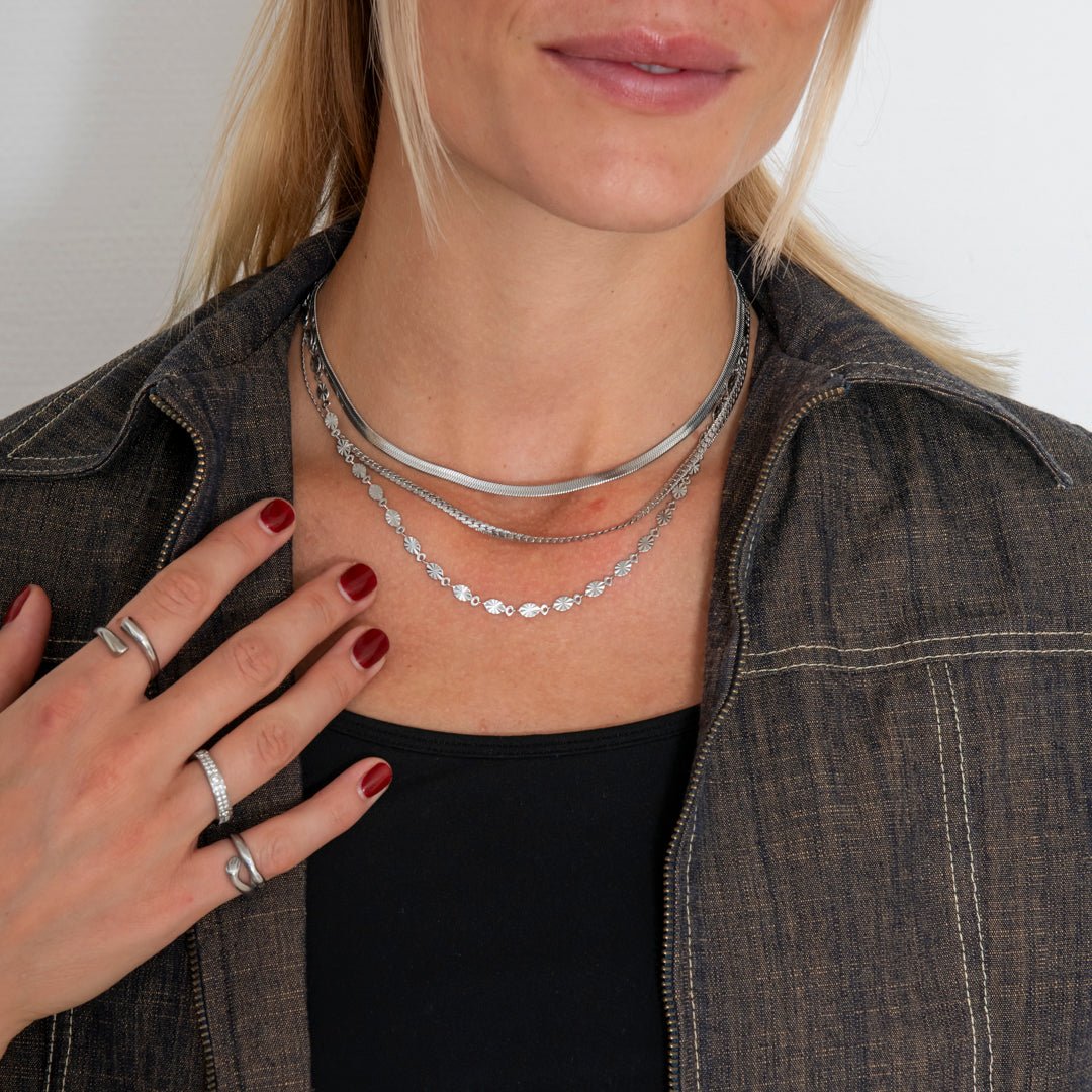 Luna Sun Halskæde Sølvfarvet - BY CARA