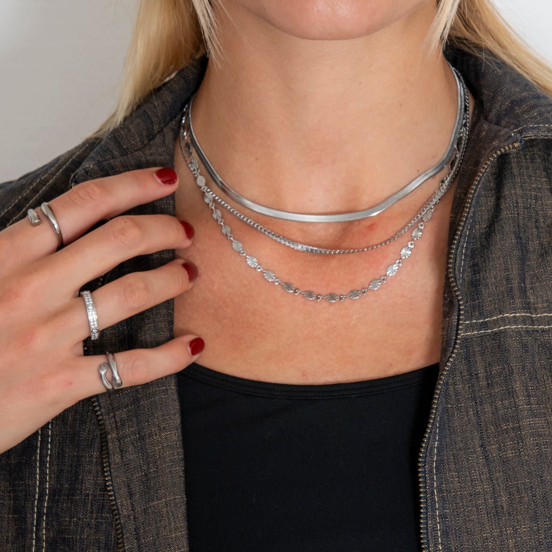 Luna Sun Halskæde Sølvfarvet - BY CARA