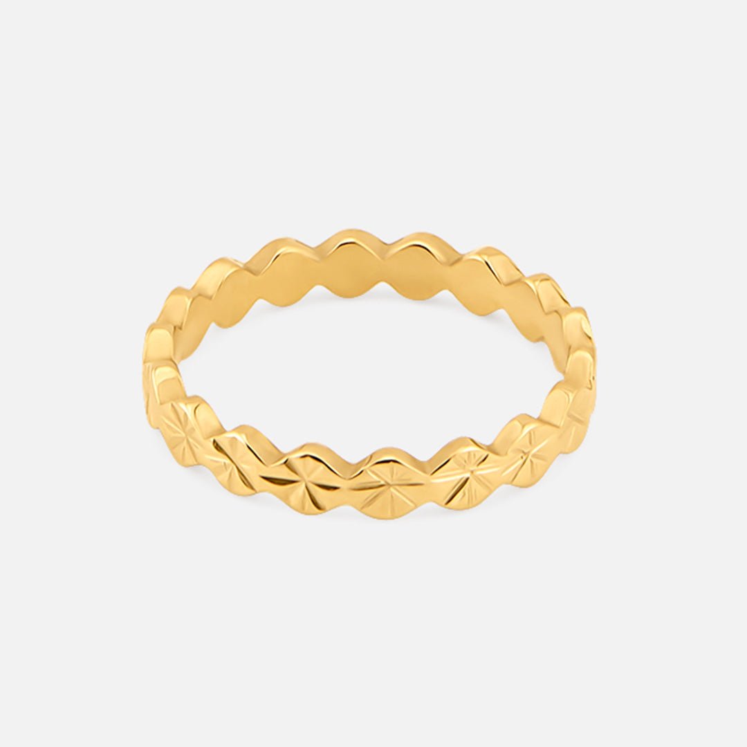 Luna Sun Ring 18K Guldbelagt 3,5 mm - BY CARA