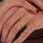 Luna Sun Ring 18K Guldbelagt 3,5 mm - BY CARA